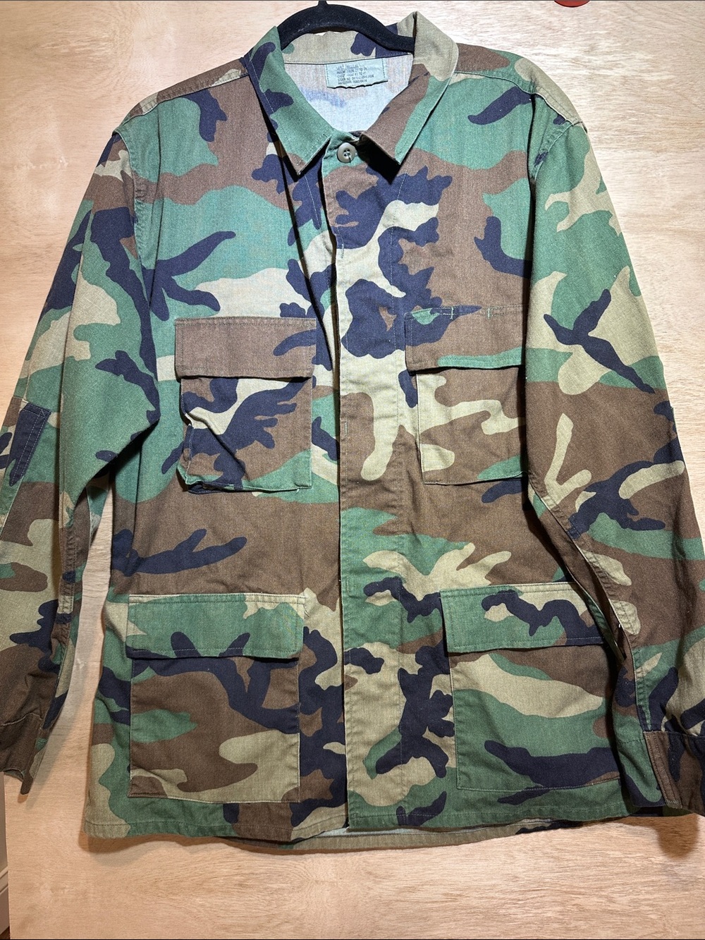 VTG M81 Woodland Camo Army BDU Jacket Coat Large Regular Streetwear Gorpcore